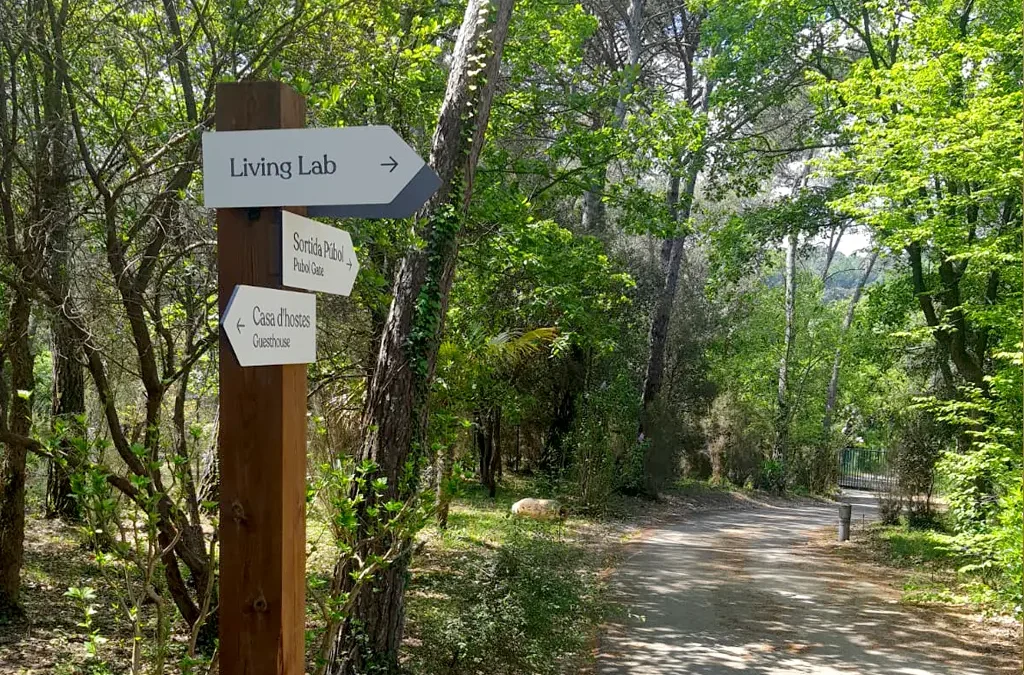 Retolació i wayfinding integrats en el paisatge de La Bruguera (Girona)