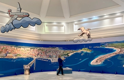 Aplicació gràfica temporal sobre paret expositiva